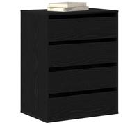 Cajonera vidaXL de Roble Negro con 4 Cajones Espaciosos | Construcción Duradera de MDF Diseño Moderno Para Dormitorio o Sala de Estar Mantenimiento Fácil y Montaje de Unidad Mueble Cajón Ropa