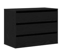 vidaXL Cajonera con cajón Negro 80 x 41 x 58 cm Madera de ingeniería, Organizador Moderno, Elegante Mueble de cajones, Unidad Minimalista, baúl Rectangular para el Dormitorio