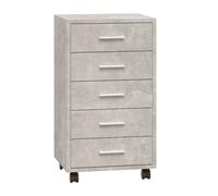 Vidaxl cajonera con ruedas madera contrachapada gris hormigón