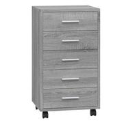 Vidaxl cajonera con ruedas madera contrachapada gris sonoma