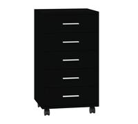 Vidaxl cajonera con ruedas madera contrachapada negro