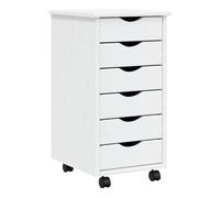 Vidaxl cajonera con ruedas moss madera maciza de pino blanco