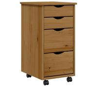vidaXL Cajonera con ruedas MOSS madera maciza pino marrón miel