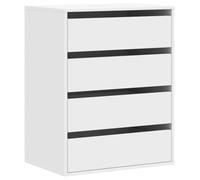 vidaXL Cajonera de Esquina Madera de ingeniería Blanca 60x41x76 cm, cajonera, Armario de almacenaje, aparador, Mueble de almacenaje, Mueble archivador