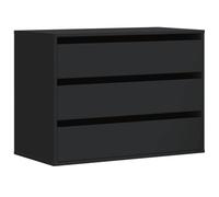 vidaXL Cajonera de Esquina Madera de ingeniería Negra 80x41x58 cm, cajonera, Armario de almacenaje, aparador, Mueble de almacenaje, Mueble archivador