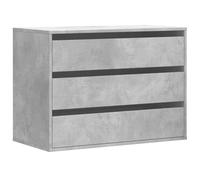 vidaXL Cajonera de Esquina Madera ingeniería Gris hormigón 80x41x58 cm, cajonera, Armario de almacenaje, aparador, Mueble de almacenaje