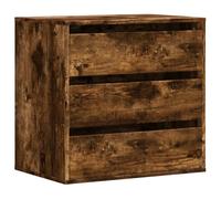 vidaXL Cajonera de Esquina Madera ingeniería Roble Ahumado 60x41x58 cm, cajonera, Armario de almacenaje, aparador, Mueble de almacenaje