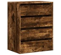 vidaXL Cajonera de Esquina Madera ingeniería Roble Ahumado 60x41x76 cm, cajonera, Armario de almacenaje, aparador, Mueble de almacenaje