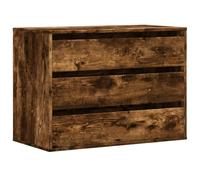 vidaXL Cajonera de Esquina Madera ingeniería Roble Ahumado 80x41x58 cm, cajonera, Armario de almacenaje, aparador, Mueble de almacenaje