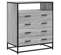 vidaXL Cajonera de Madera contrachapada Gris Sonoma 70x41x83,5 cm, cómoda, Armario, Armario de almacenaje, sifonier, Armario archivador