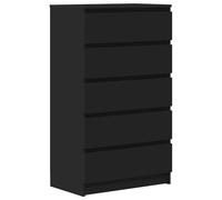 vidaXL Cajonera de Madera contrachapada Negro 60x36x103 cm, cómoda, Armario, Armario de almacenaje, sifonier, Armario archivador, Mueble con cajones
