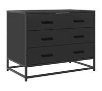 vidaXL Cajonera de Madera contrachapada Negro 70x41x56 cm