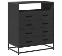vidaXL Cajonera de Madera contrachapada Negro 70x41x83,5 cm, cómoda, Armario, Armario de almacenaje, sifonier, Armario archivador, Mueble con cajones