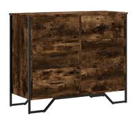 vidaXL Cajonera de Madera de ingeniería Roble Ahumado 91x35,5x74,5 cm, cajonera, Armario de almacenaje, aparador, Mueble de almacenaje