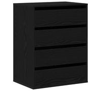 Cajonera vidaXL de Roble Negro con 4 Cajones Espaciosos | Construcción Duradera de MDF Diseño Moderno Para Dormitorio o Sala de Estar Mantenimiento Fácil y Montaje de Unidad Mueble Cajón Ropa