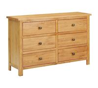 vidaXL Cajonera de madera de roble macizo 105x33,5x73 cm