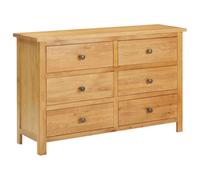 vidaXL Cajonera de madera de roble macizo 105x33,5x73 cm