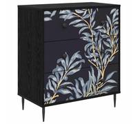 vidaXL Cajonera DOKKUM Estampado de Helecho Azul 66 x 36,5 x 76 cm