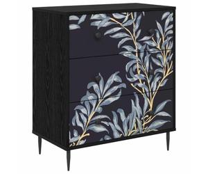 vidaXL Cajonera DOKKUM Estampado de Helecho Azul 66 x 36,5 x 76 cm