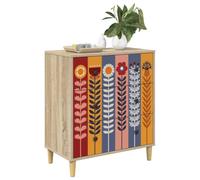vidaXL Cajonera Essen Estampado de Girasoles 66 x 36,5 x 75 cm Sonoma