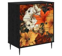 vidaXL Cajonera GENNEP Estampado de Lirios 66 x 36,5 x 76 cm