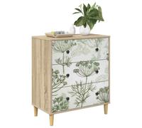 vidaXL Cajonera Gotha Estampado de árbol Verde 66 x 36,5 x 75 cm