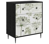 vidaXL Cajonera Gotha Estampado de árbol Verde 66 x 36,5 x 76 cm