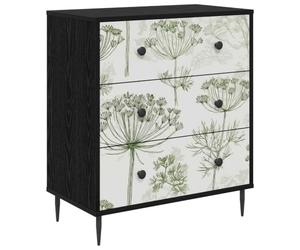 vidaXL Cajonera Gotha Estampado de árbol Verde 66 x 36,5 x 76 cm