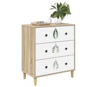 vidaXL Cajonera HANAU Estampado de Hojas Verdes 66 x 36,5 x 75 cm
