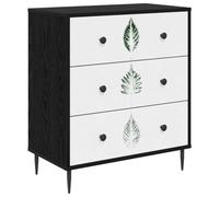 vidaXL Cajonera HANAU Estampado de Hojas Verdes 66 x 36,5 x 76 cm