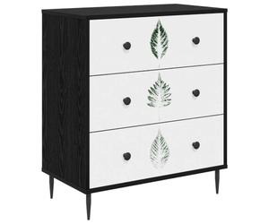 vidaXL Cajonera HANAU Estampado de Hojas Verdes 66 x 36,5 x 76 cm
