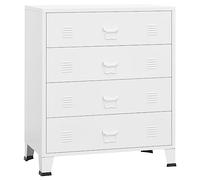 vidaXL Cajonera Industrial Armario Archivador Almacenaje Casillero Salón Dormitorio Escritorio Muebles de Oficina Despacho Metálica Blanca 78x40x93 cm