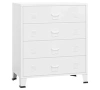 vidaXL Cajonera Industrial Armario Archivador Almacenaje Casillero Salón Dormitorio Escritorio Muebles de Oficina Despacho Metálica Blanca 78x40x93 cm