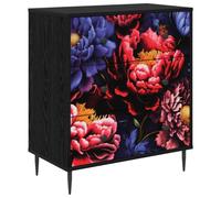 vidaXL Cajonera KIEL Impresión de peonía Oscura 66 x 36,5 x 76 cm