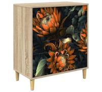 vidaXL Cajonera LOCHEM Impresión Naranja 66 x 36,5 x 75 cm Sonoma