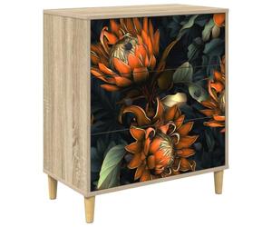 vidaXL Cajonera LOCHEM Impresión Naranja 66 x 36,5 x 75 cm Sonoma