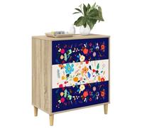 vidaXL Cajonera Mainz Estampado Floral 66 x 36,5 x 75 cm Sonoma
