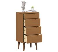 vidaXL Cajonera Molde Caramelo 40 x 35 x 82 cm Madera de Pino Maciza
