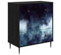 vidaXL Cajonera RAALTE Impresión de mármol Azul 66 x 36,5 x 76 cm