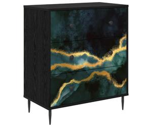 vidaXL Cajonera WIJHE Impresión de mármol Teal 66 x 36,5 x 76 cm