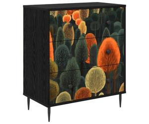 vidaXL Cajonera ZAANDAM Impresión de Bosque 66 x 36,5 x 76 cm