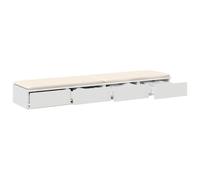 vidaXL Mesa de Noche Blanca Minimalista MDF 140×36,5×16,5 cm Almacenamiento Push-to-Open