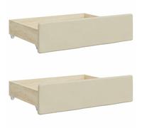 vidaXL Cajones de cama 2 uds madera ingeniería y cuero sintético crema