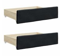 vidaXL Cajones de Cama 2 uds, Muebles con Ruedas, Cajones de Almacenaje, Accesorios para Dormitorio, Madera de Ingeniería y Cuero Sintético Negro