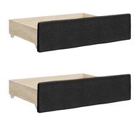 vidaXL Cajones de Cama 2 uds, Muebles con Ruedas, Cajones de Almacenaje, Accesorios para Dormitorio, Madera de Ingeniería y Tela Negro
