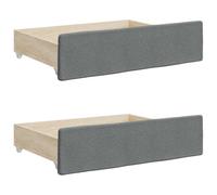 vidaXL Cajones de Cama 2 uds, Muebles con Ruedas, Cajones de Almacenaje, Accesorios para Dormitorio, Madera de Ingeniería y Tela Gris Oscuro