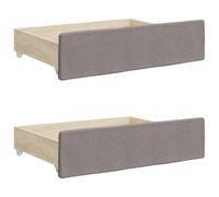 vidaXL Cajones de Cama 2 uds, Muebles con Ruedas, Cajones de Almacenaje, Accesorios para Dormitorio, Madera de Ingeniería y Tela Gris Taupe