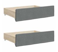 vidaXL Cajones de Cama 2 uds, Muebles con Ruedas, Cajones de Almacenaje, Accesorios para Dormitorio, Madera de Ingeniería y Tela Gris Oscuro