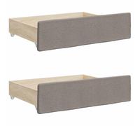 vidaXL Cajones de Cama 2 uds, Muebles con Ruedas, Cajones de Almacenaje, Accesorios para Dormitorio, Madera de Ingeniería y Tela Gris Taupe