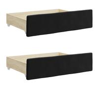 vidaXL Cajones de Cama 2 uds, Muebles con Ruedas, Cajones de Almacenaje, Accesorios para Dormitorio, Madera de Ingeniería y Terciopelo Negro